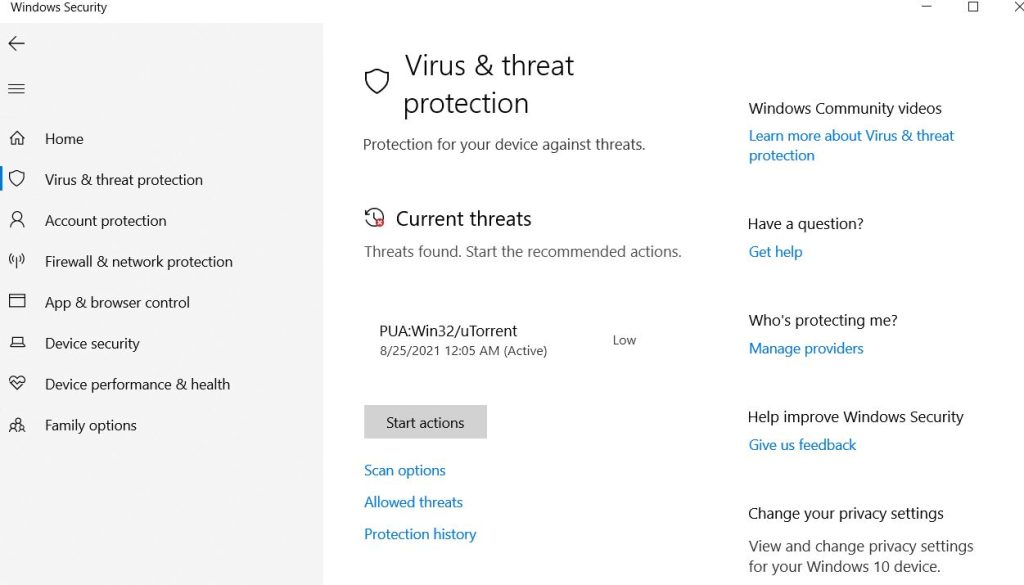 run the malware scan