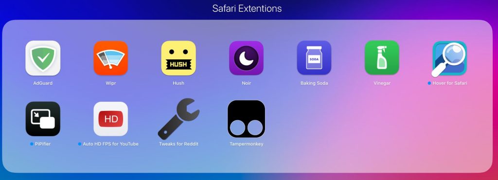 remove any unwanted extensions from safari