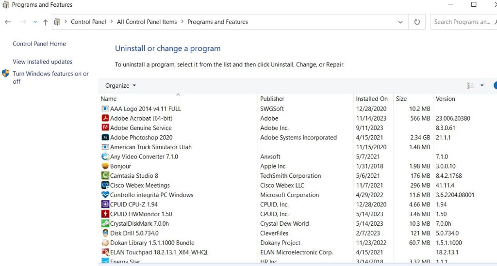 control panel add remove Unixsearch.com Browser Hijacker Virus