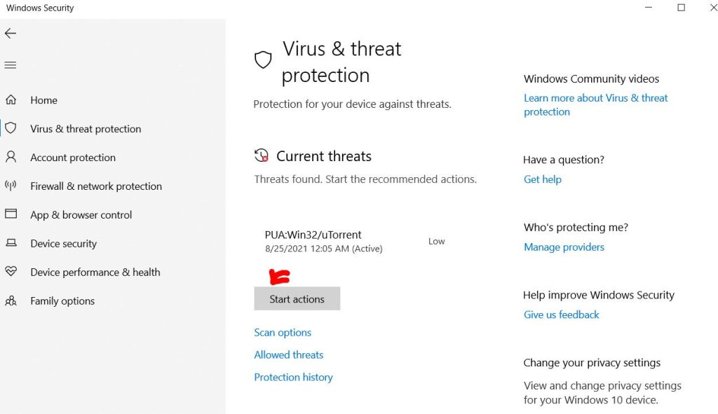 use Windows Security for scanning Trojan: Win32/Dynamer