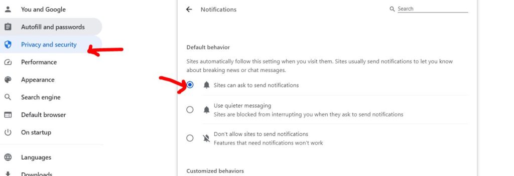 block notifications