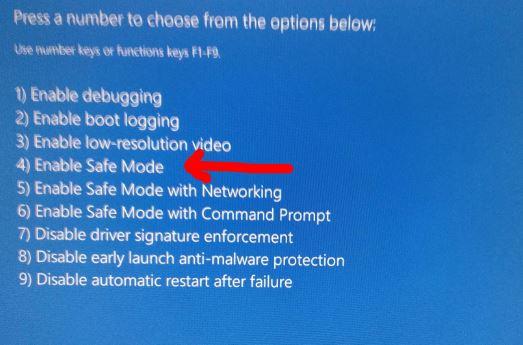 enter PC in to safe mode 