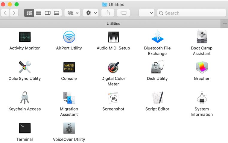 utilities on mac